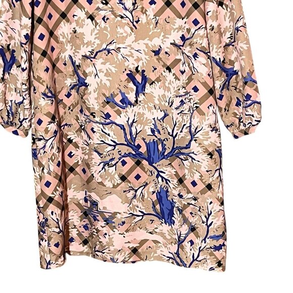 NWT Anthropologie Ottod'Ame Mara Tunic Dress Rose Gold/Navy Lng Sleeve Sz 8 Flaw - Picture 4 of 12